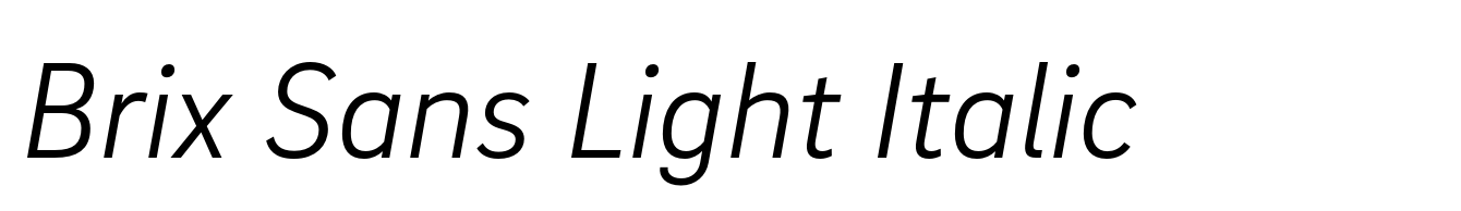 Brix Sans Light Italic